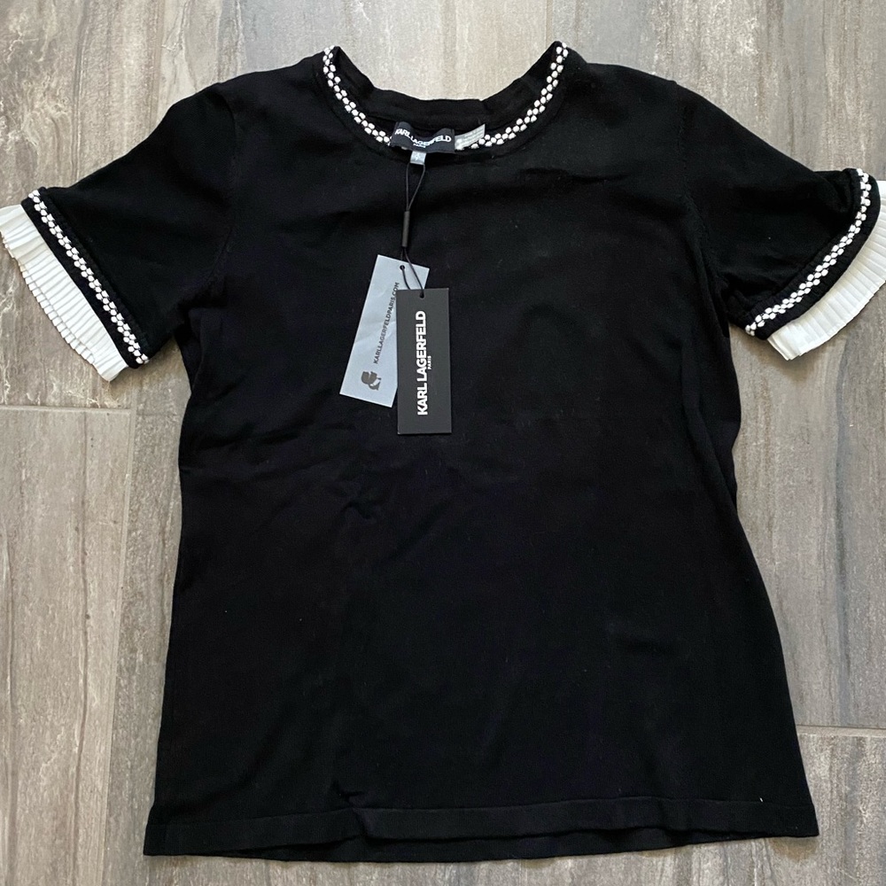 NEW Karl Lagerfeld Paris Shirt with White Details (Size Small)